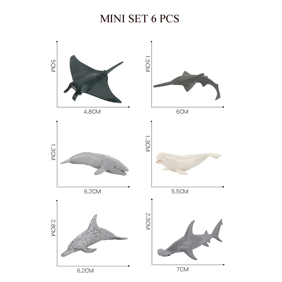 Realistic Ocean Animal Figurines Set