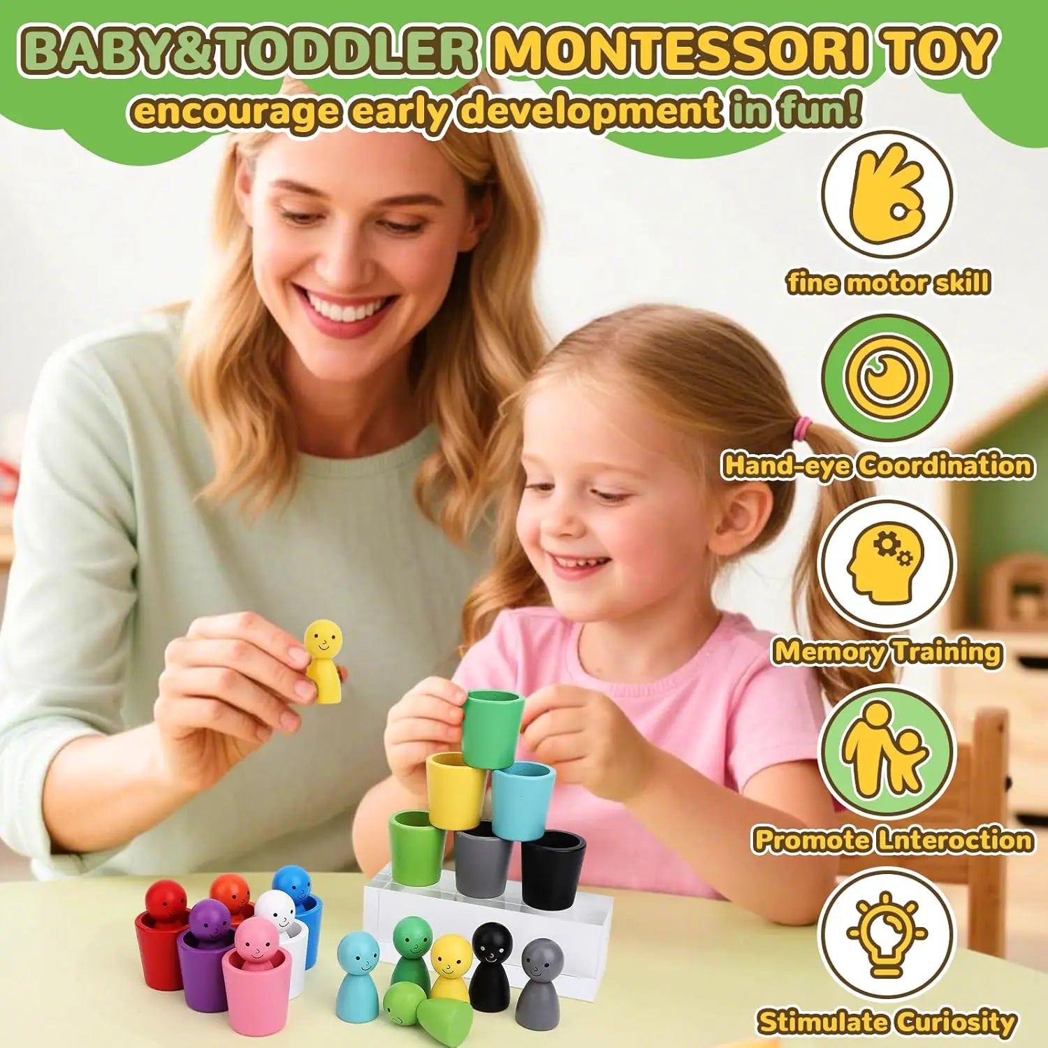 Montessori Wooden Color Sorting Set