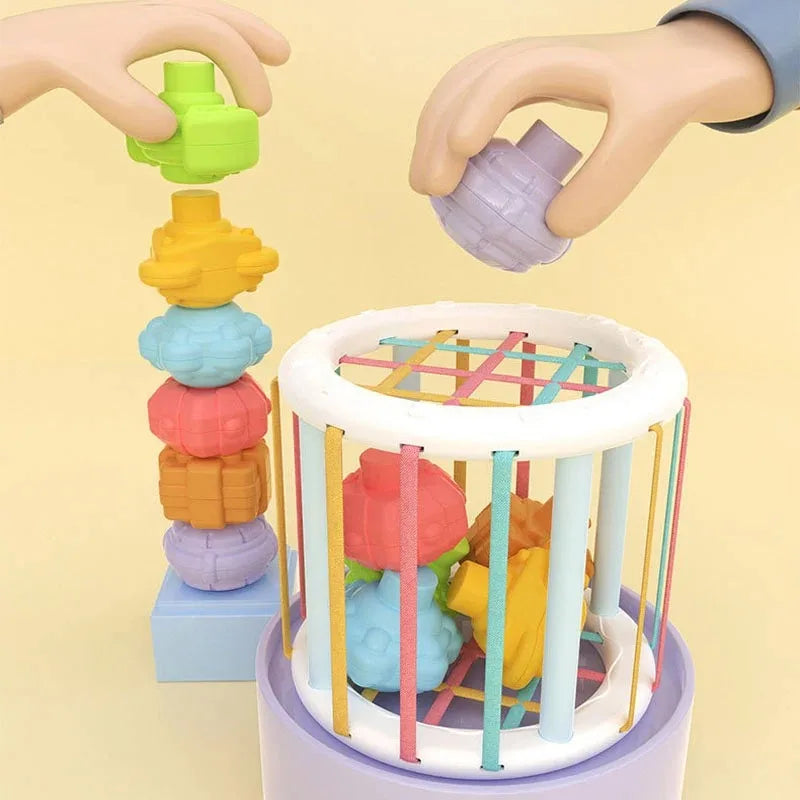 Baby Shape Sorter Cube with Sensory Shapes