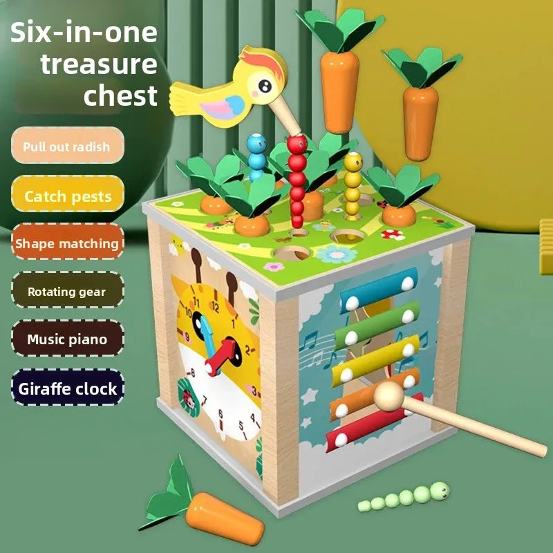 Montessori Wooden Multifunctional Activity Cube