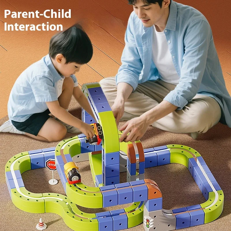 MagniTrack™ Magnetic Car Rail Set – STEM Racing Adventure