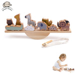 Montessori Sensory Wooden Forest Blocks & Animal Threading Toys