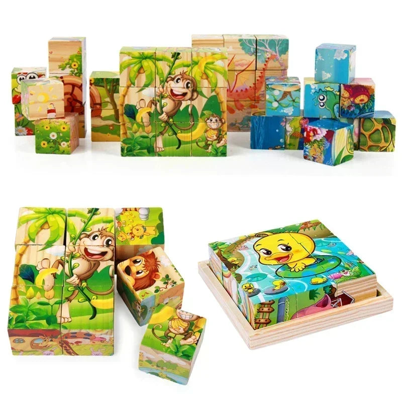 3D Wooden Cube Puzzle Tray Set, photo 2