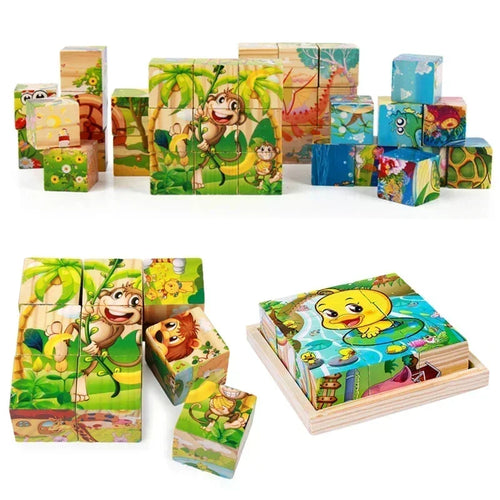 3D Wooden Cube Puzzle Tray Set, photo 2