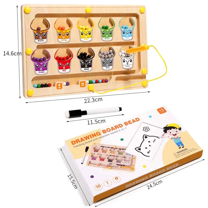 Magnetic Color Number Maze Board