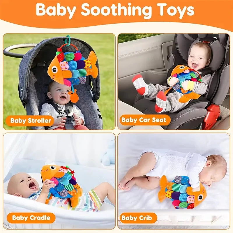 Tummy Time Fish Plush with Baby Mirror