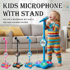 Kids Karaoke Microphone Stand with LED Lights
