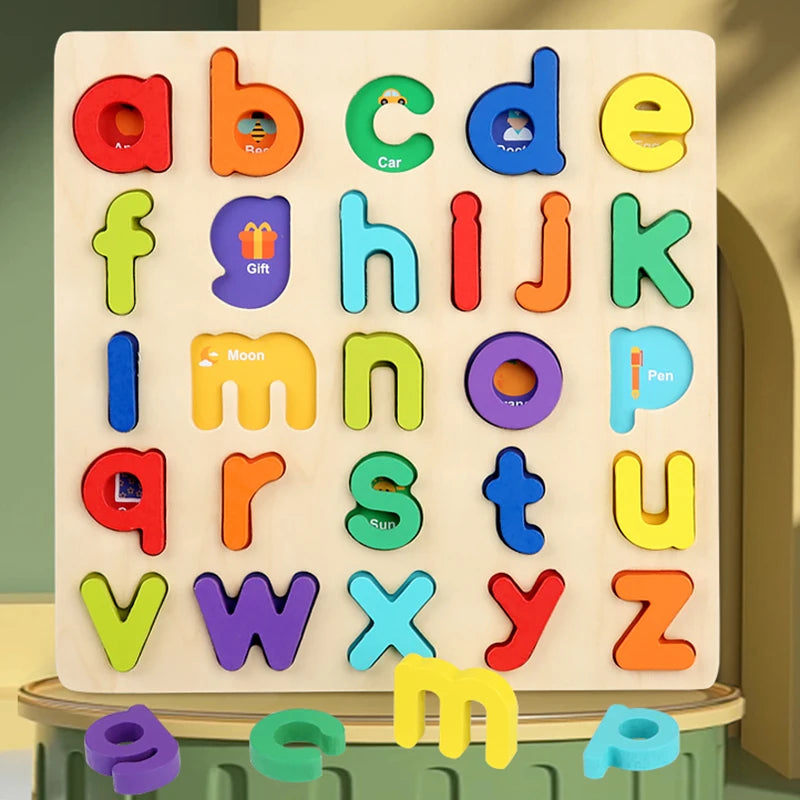 Wooden Alphanumeric Cognitive Puzzle Board