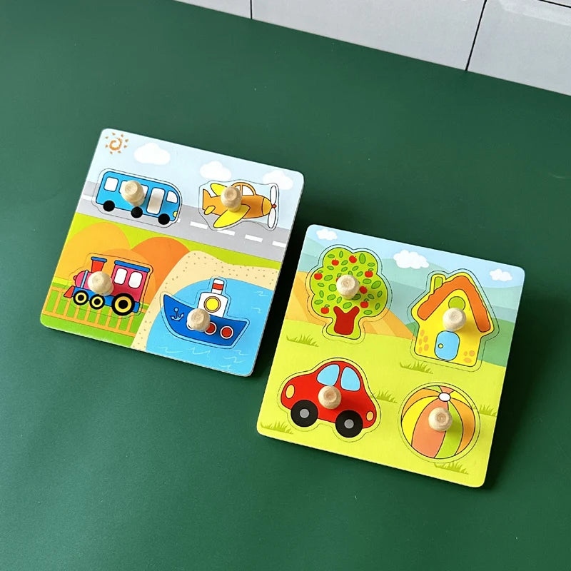 Wooden Peg Puzzle Boards (8 Themes)