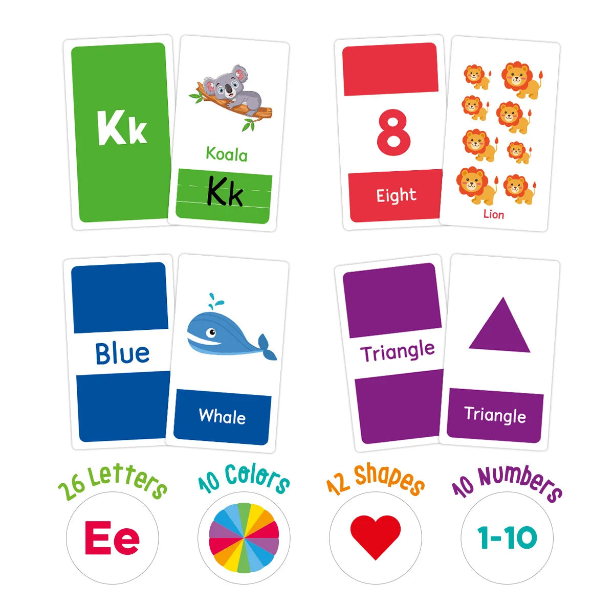 ABC and Numbers Flashcards for Preschoolers (58 Cards)