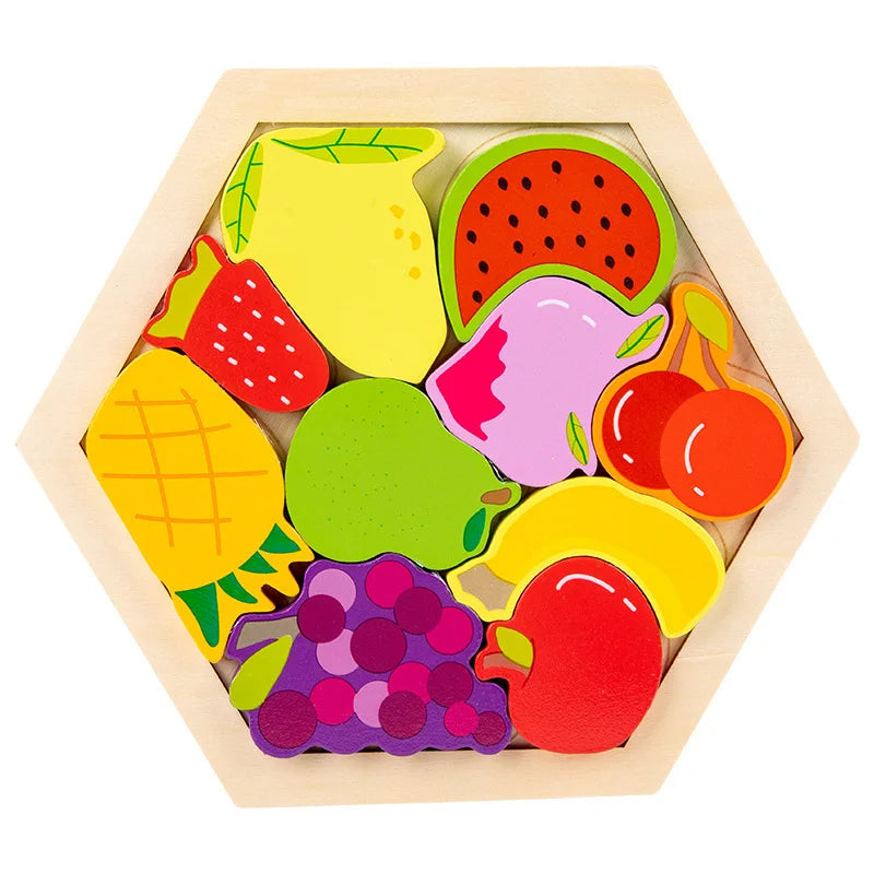 Wooden 3D Cognitive Jigsaw Puzzle