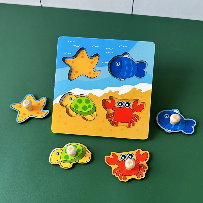 Wooden Peg Puzzle Boards (8 Themes)