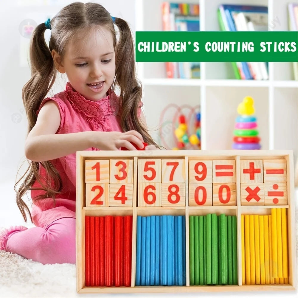 Montessori Wooden Counting Sticks Math Set