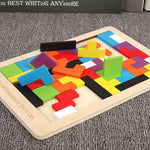 Wooden Tangram Puzzle Blocks – 3D Brain Teaser Toy