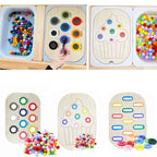 Montessori Children's Sensory Tray Table Wooden Tile