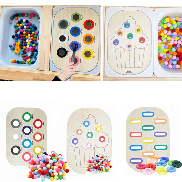 Montessori Sensory Table Wooden Tiles
