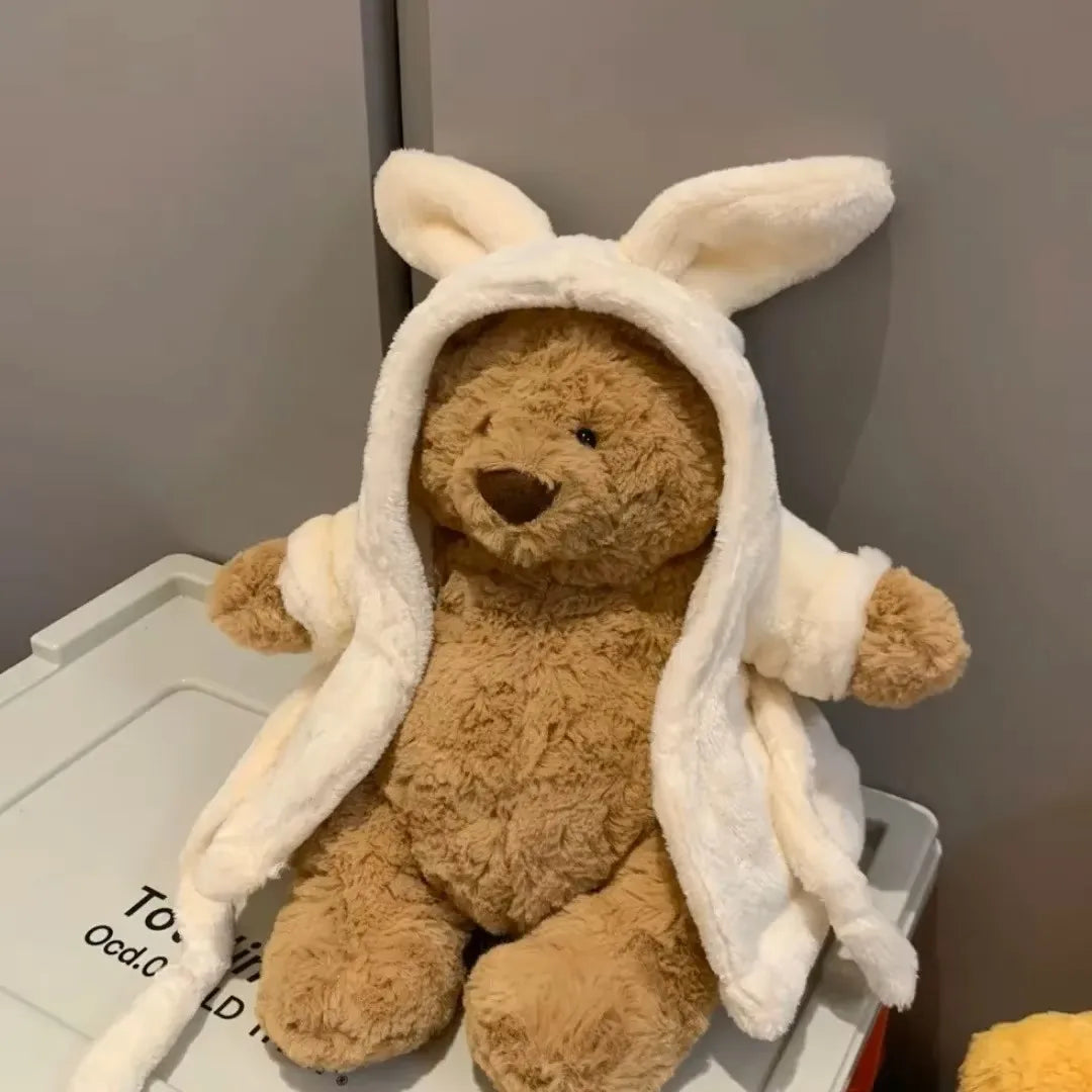Shy Bonnie Rabbit Plush Doll with Birthday Cake