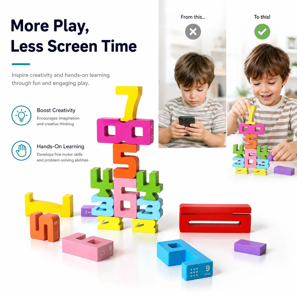 Montessori Wooden Number Blocks for Learning