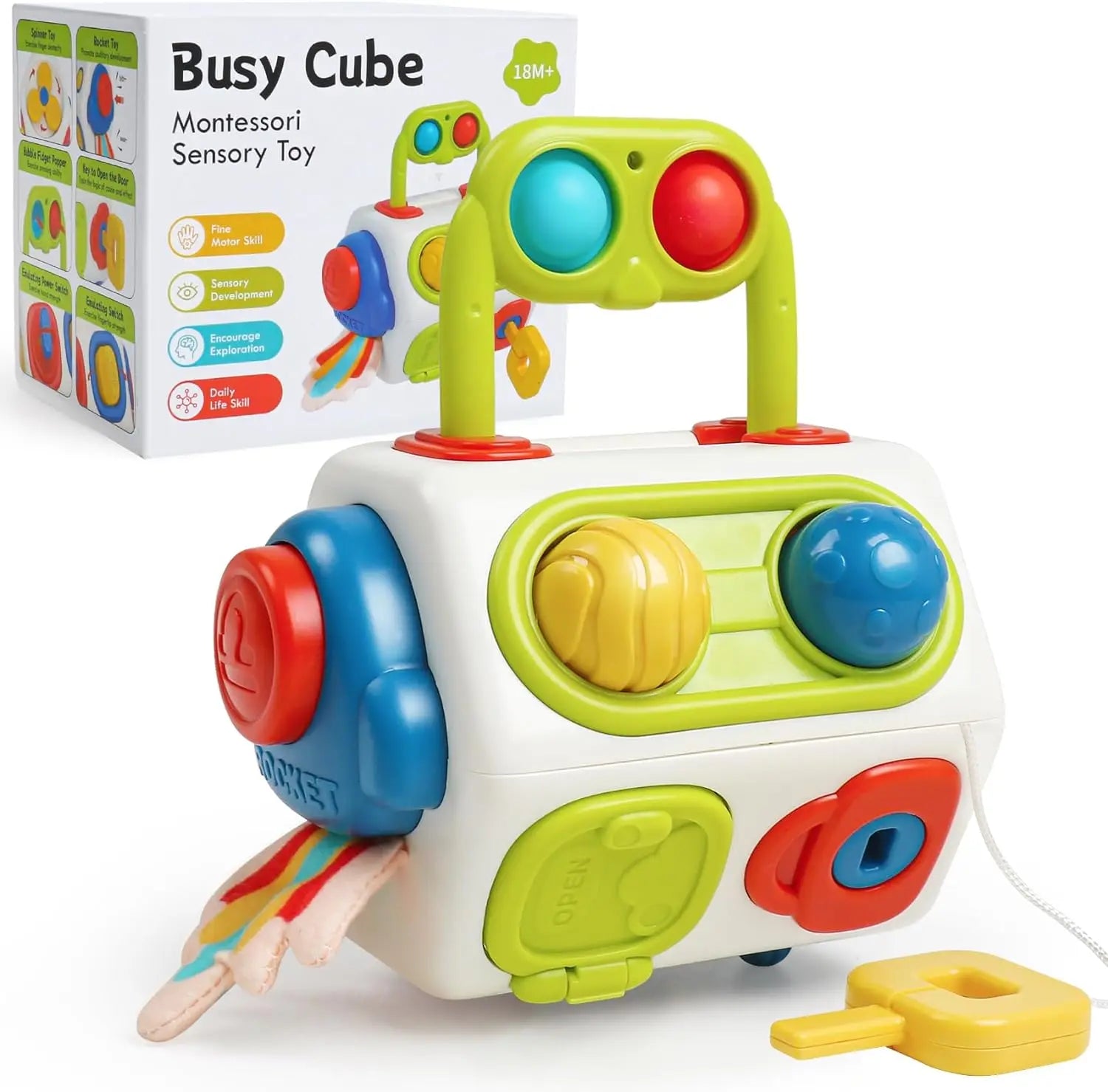 Baby Busy Board Cube Montessori Sensory Toys for Toddler