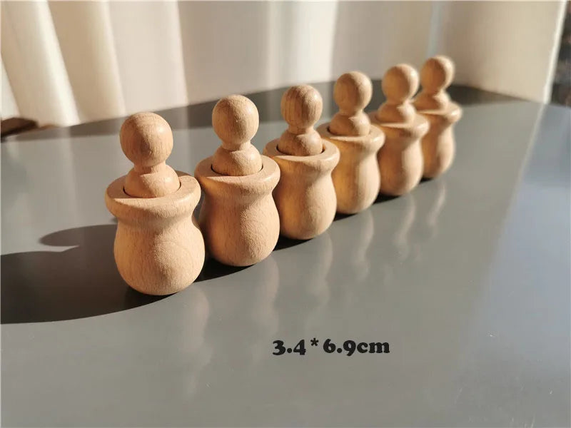 Beech Wooden Rainbow Sorting Peg Dolls, photo 9