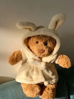 Shy Bonnie Rabbit Plush Doll with Birthday Cake