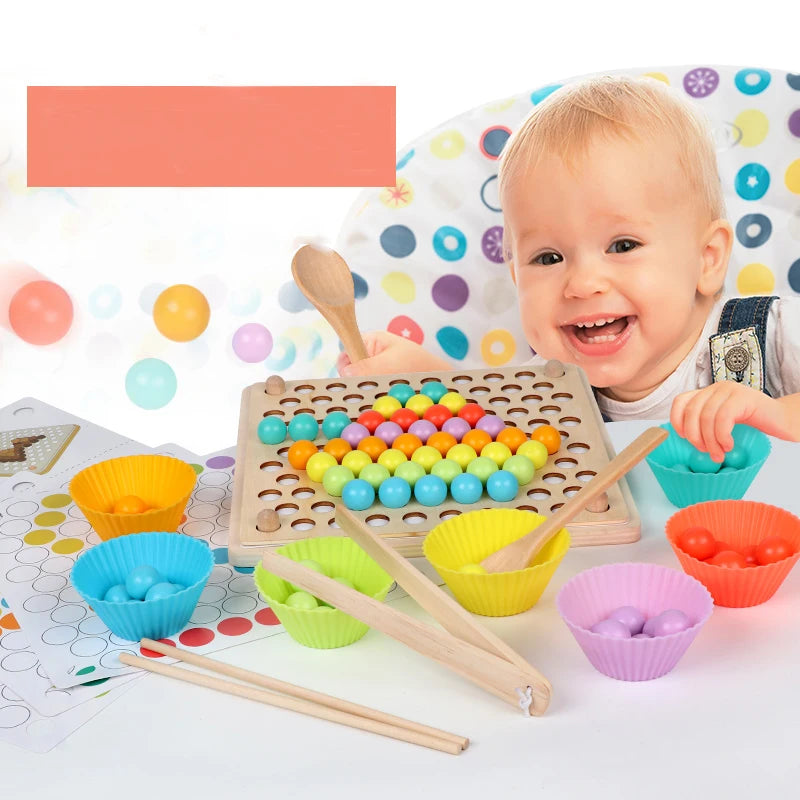 Montessori Wooden Beads Sorting Game