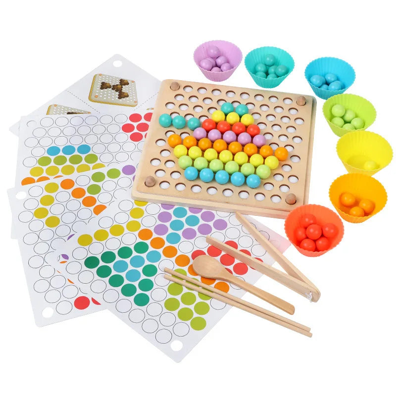 Brain Training Clip Beads Puzzle Board