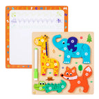 Wooden 3D Shape Puzzle with Drawing Board