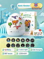 DinoGlow™ Projection Night Light-Rotating Star Projector with Music & Films