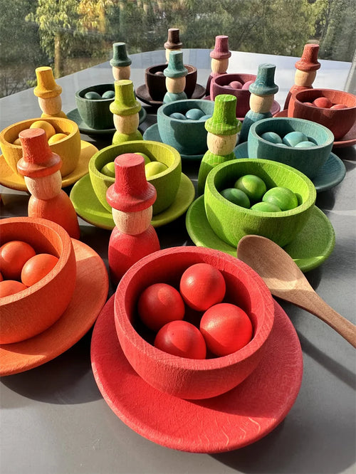 Montessori Rainbow Sorting Bowls Set