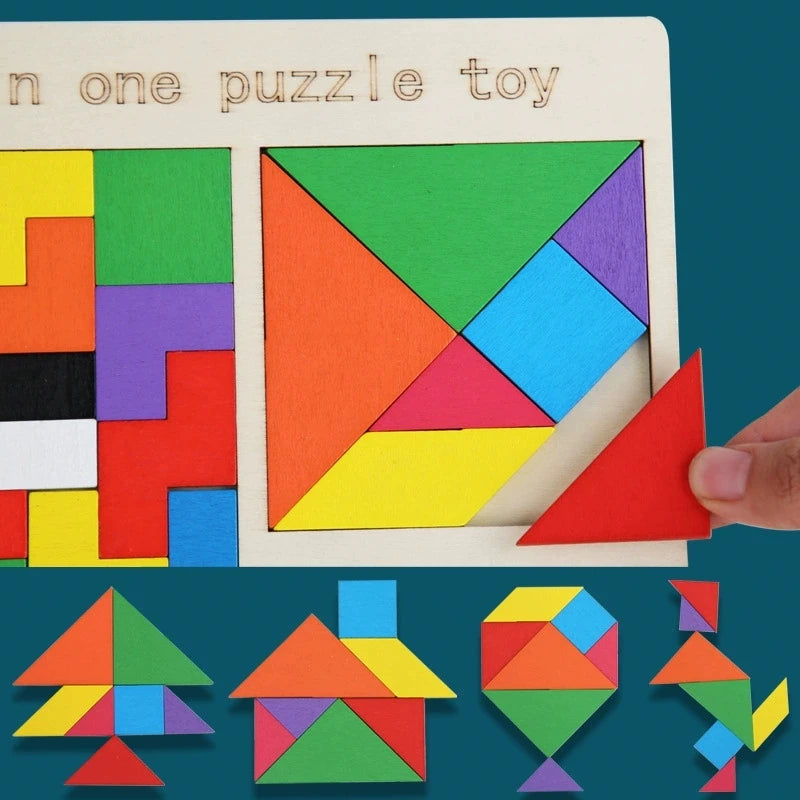 3-in-1 Montessori Wooden Puzzle Board, photo 4