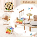 Wooden Montessori Musical Table – Aeolian Bells & Baby Rhythm Play Set