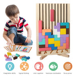 Colorful 3D Wooden Russian Blocks Puzzle – Brain Teaser & Stacking Game