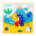 Wooden Dinosaur Shape Matching Puzzle