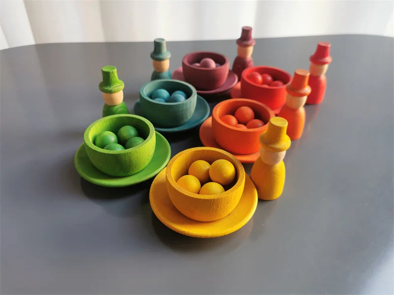 Montessori Rainbow Sorting Bowls Set