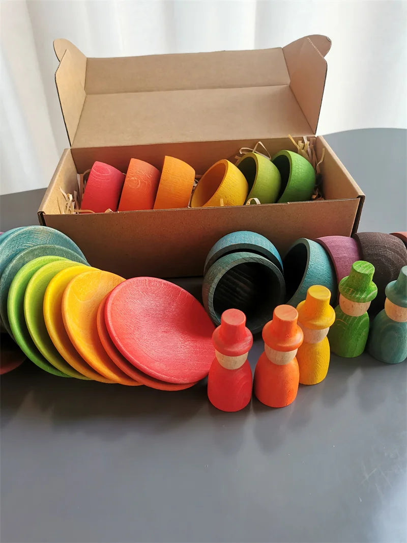 Montessori Rainbow Sorting Bowls Set