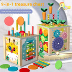 Montessori Wooden Multifunctional Activity Cube