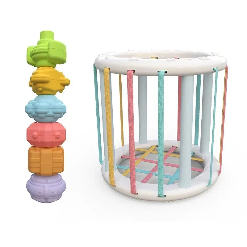 Baby Shape Sorter Cube with Sensory Shapes