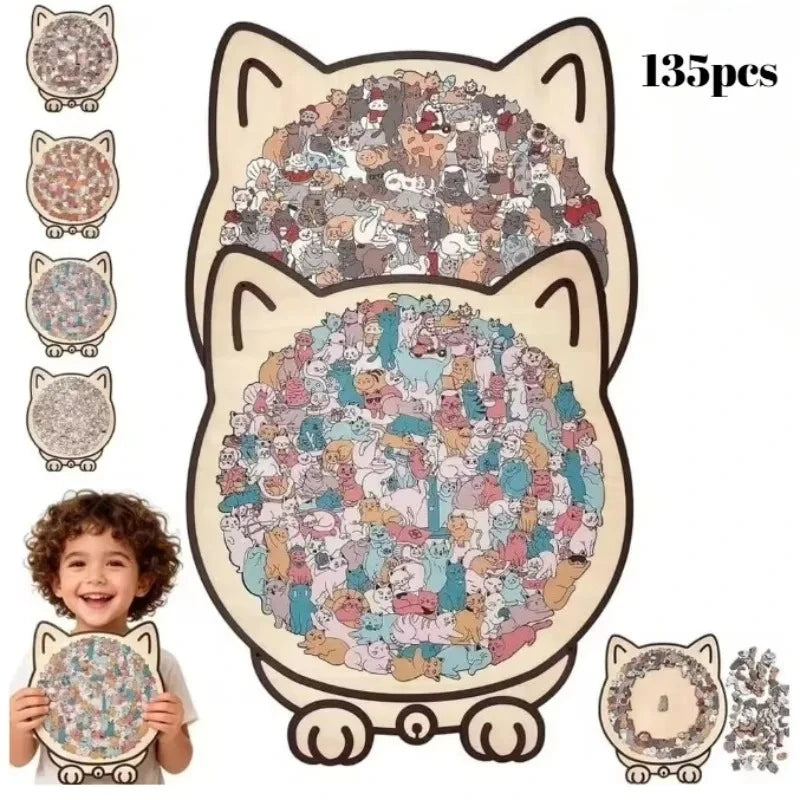SereniCat 135-Piece Wooden Puzzle