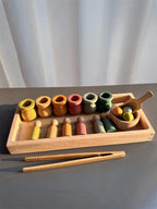 Beech Wooden Rainbow Sorting Peg Dolls, photo 6