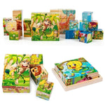 Wooden 3D Cube Puzzle – Montessori Educational Blocks