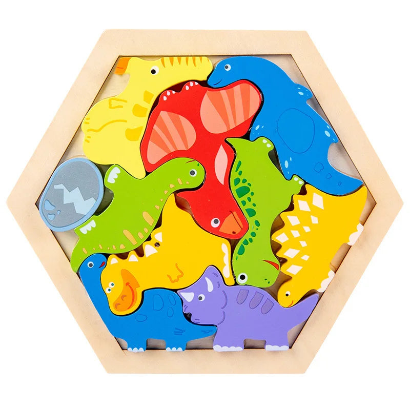 Wooden 3D Cognitive Jigsaw Puzzle