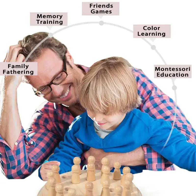 Wooden Montessori Memory Chess