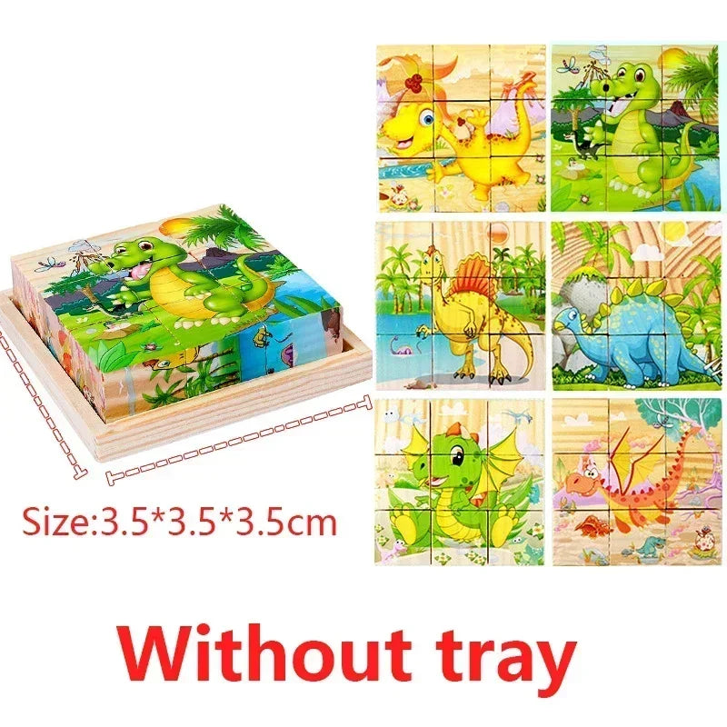 Wooden 3D Cube Puzzle – Montessori Educational Blocks