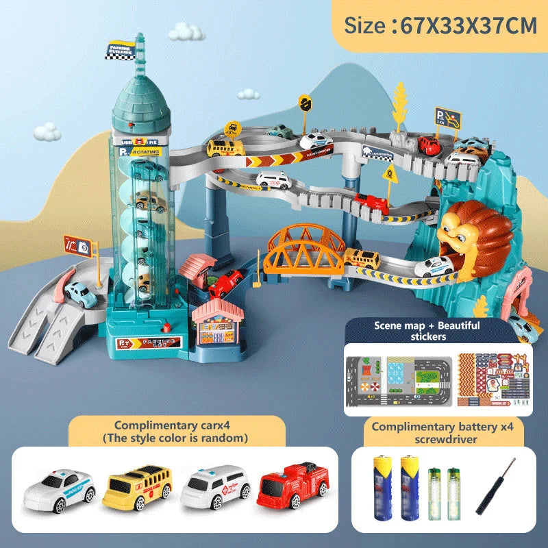 Lion Theme Car Track Racing Set