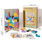 Colorful 3D Wooden Russian Blocks Puzzle – Brain Teaser & Stacking Game
