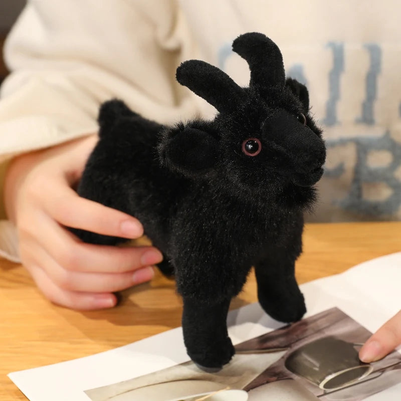 Black and White Goat Plush Keychain