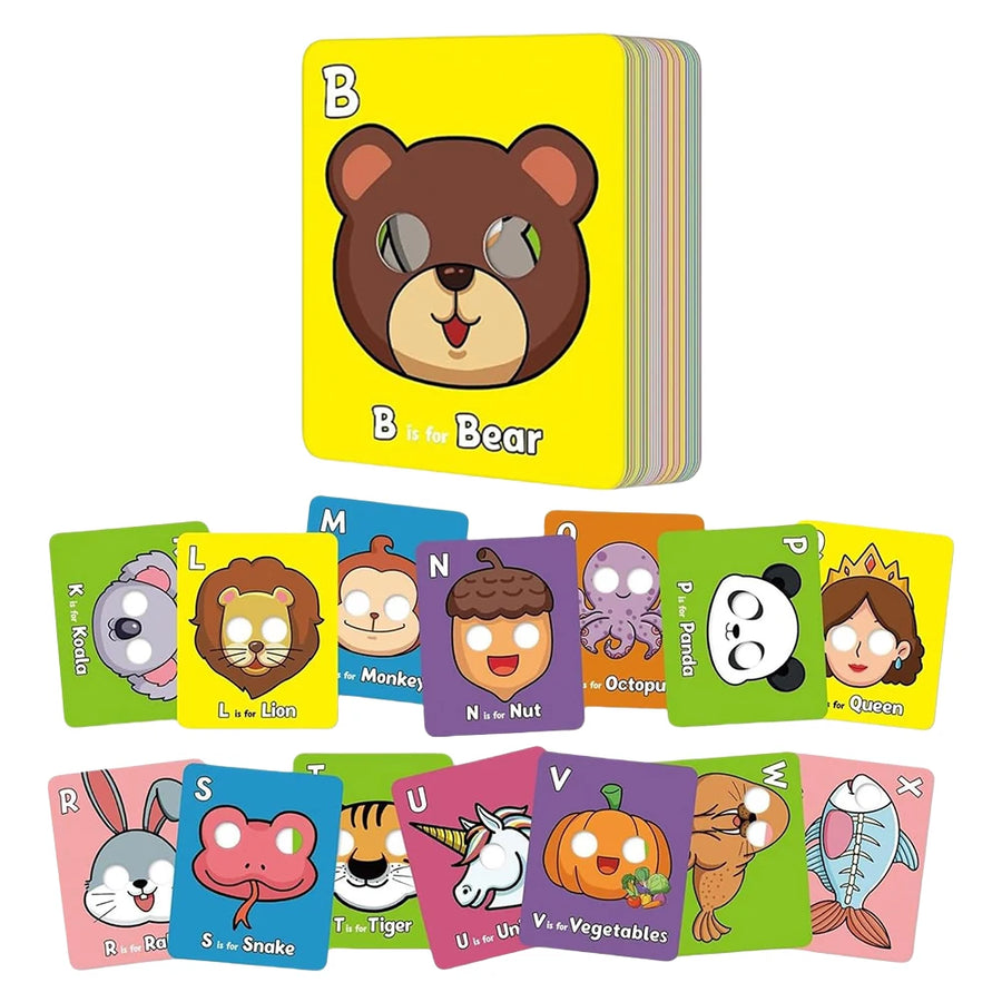 Interactive ABC Flash Cards – Learn Letters with Fun Animal Masks!