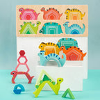 Wooden Dinosaur Shape Matching Puzzle