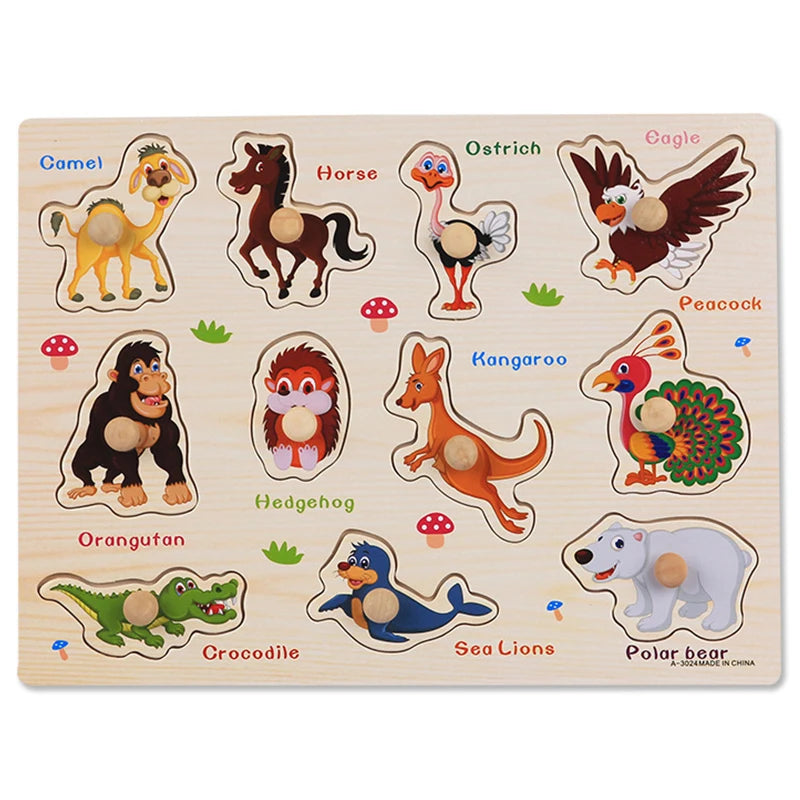 Montessori Wooden Puzzle Board for Toddlers